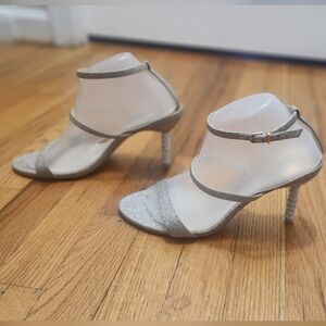 Sophia Webster Women’s Silver Glitter Ankle Strap Sandals EU 40 Made in Brazil